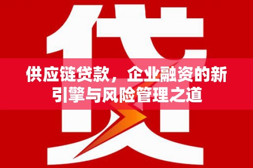 勉县供应链贷款，企业融资的新引擎与风险管理之道