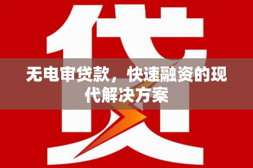 勉县无电审贷款，快速融资的现代解决方案