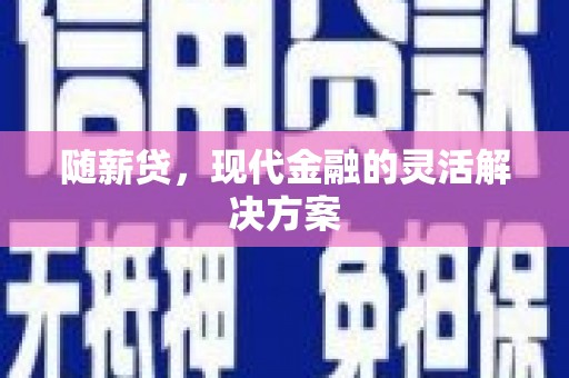 勉县随薪贷，现代金融的灵活解决方案