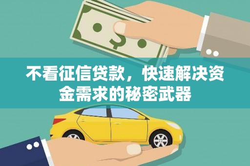 勉县不看征信贷款，快速解决资金需求的秘密武器