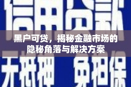 勉县黑户可贷，揭秘金融市场的隐秘角落与解决方案