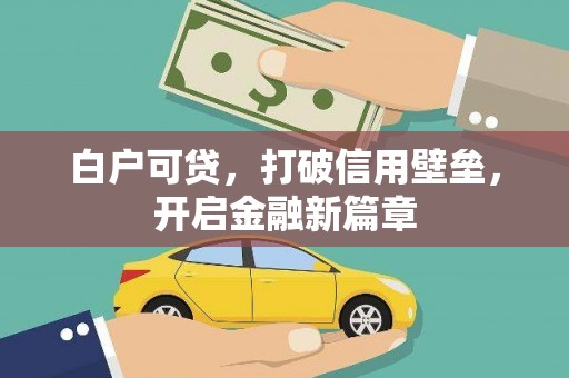 勉县白户可贷，打破信用壁垒，开启金融新篇章