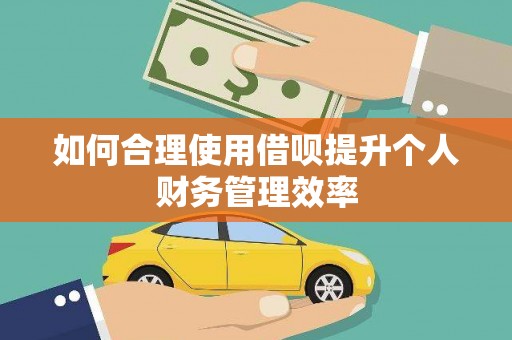勉县如何合理使用借呗提升个人财务管理效率