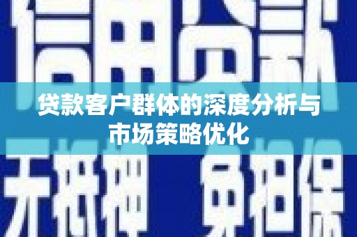 勉县贷款客户群体的深度分析与市场策略优化