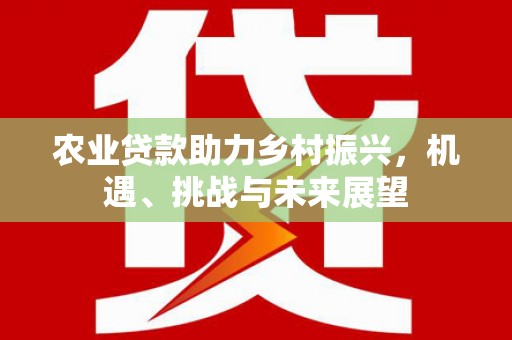 勉县农业贷款助力乡村振兴，机遇、挑战与未来展望