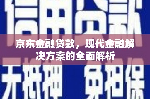 勉县京东金融贷款，现代金融解决方案的全面解析