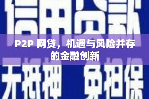 勉县P2P 网贷，机遇与风险并存的金融创新