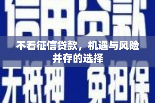 勉县不看征信贷款，机遇与风险并存的选择