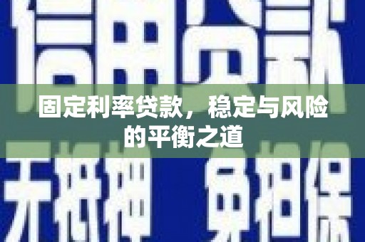 勉县固定利率贷款，稳定与风险的平衡之道