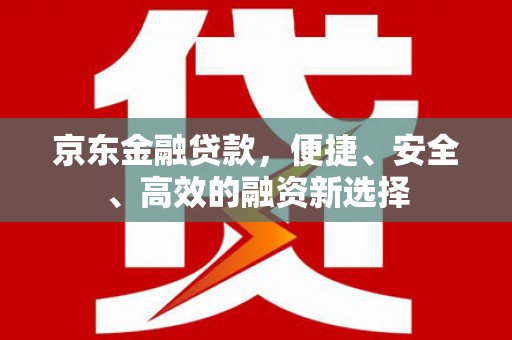 勉县京东金融贷款，便捷、安全、高效的融资新选择